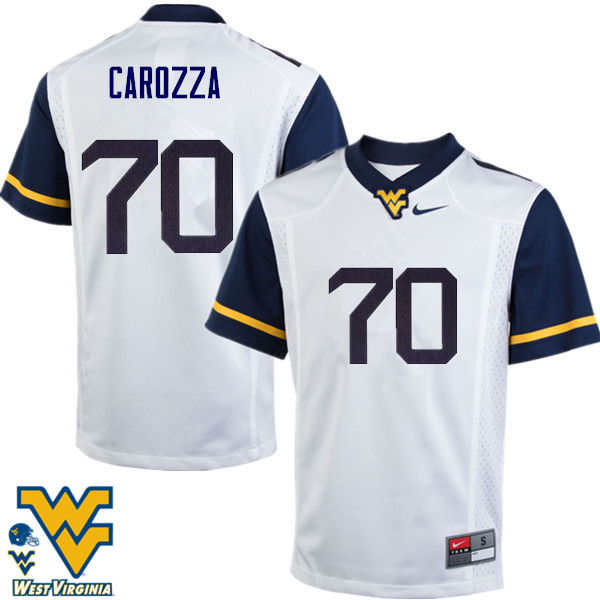 Men #70 D.J. Carozza West Virginia Mountaineers College Football Jerseys-White - Click Image to Close